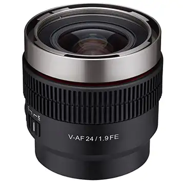 SAMYANG 24 mm T1,9 full ram vidvinkel Cine autofokuslins för Sony E (SYCAF24-NEX)