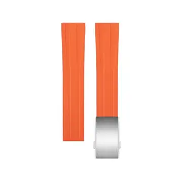 KDEGK 20 mm klockband i fluorgummi för COROS PACE 2 Sport fluorgummi Smart klockband för COROS APEX 42 mm armband Armband Correa (Color : Orange Silver Buckle, Size : 19mm)