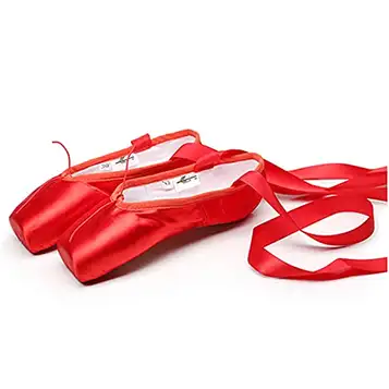 KanDuo Dansskor,Balettskor,Balett Pointe Skor Canvas Satin Svart Röd Ballerina for Dansföreställning (Color : Red Sain, Size : 33 EU)