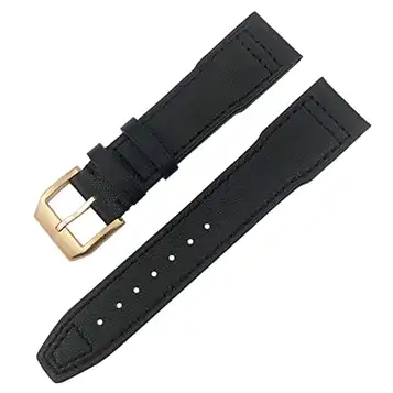 FFHDJL Äkta läder Watchband 20mm 21mm 22mm passar för Iwc Markera Xviii Le Petit Prince Pilot's Watch IW3777 IW3270 Brun kohudband(Black black rose,21mm)