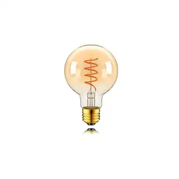 PFHSKLCWY Glödlampa E14 E27 LED glödtrådsspirallampor Vintage guldfärgad glas 3W G80 C35 ST64 Retro inomhusdekor Dimbar glödlampa Belysning(110V,G95_WARM WHITE 2200K_YES)