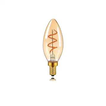 PFHSKLCWY Glödlampa E14 E27 LED glödtrådsspirallampor Vintage guldfärgad glas 3W G80 C35 ST64 Retro inomhusdekor Dimbar glödlampa Belysning(220V,C35G 3W_WARM WHITE 2200K_YES)