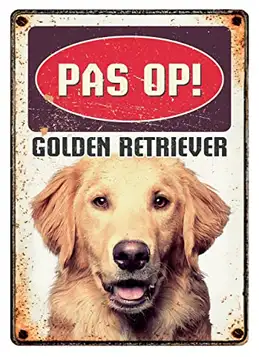 Plenty Gifts Bord blik golden retriever vintage