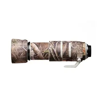 EasyCover – objektiv ek – linsskydd – skydd för din kameralins – Canon RF 100–500 mm F4,5–7,1 L IS USM – äkta timber kanati-kamouflage