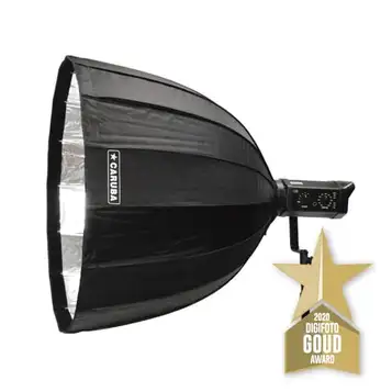 Caruba Deep parabolic softbox 120 cm – perfekt för porträtt, jämn och mjuk belysning – diameter 120 cm, 80 cm djup – innehåller 2 diffusorer