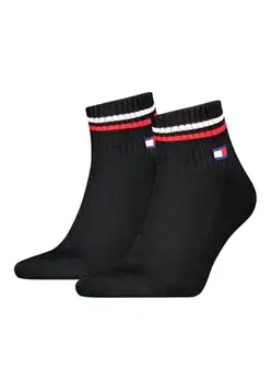 Tommy Hilfiger TH UNI TJ QUARTER 2P ICONIC, svart, 39-42 EU