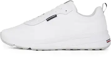 Tommy Hilfiger Herr lätt modern stickad löpare FM0FM05326 sneakers, vit, 9 UK, Vitt, 43 EU