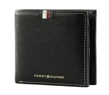 Tommy Hilfiger TH Premium Corporate Läderflik och Coin Black, svart