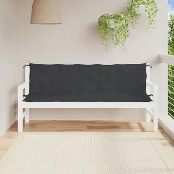 vidaXL Bänkdynor för trädgården 2st svart 180x50x7cm oxfordtyg