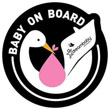 Dreambaby Baby ombord självhäftande stork, rosa, 2 st