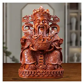 Msuiiixcccc CAI Shen Staty God of Fortune Kinesiskt nyår gåva (polyresin) Heminredning lockar rikedom och lycka Feng Shui inredning staty staty dekorationer (storlek: 282644cm) (15 * 14 * 24cm)