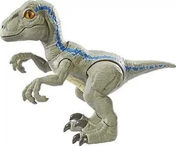 Mattel Jurassic World GFD40 Primal Pal Blue med Fjädrande Rörelser, Ljudeffekter och Rörliga leder, för Barn från 4 år