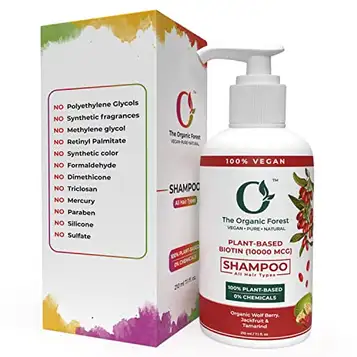 organic forest Biotin Shampoo Infused with Wolf Berry, Jackfruit & Tamarind – Strengthening & Thickening Formula for Thinning Hair, Sulfate Free, Hydrating Shampoo for Dry & Oily Scalp, Sodium Lauryl Sulfate Free