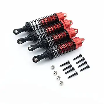 JIJIONG Fjärrkontrolltillbehör 4PCs framsida for 4WD Aluminiumdämpare Shock Absorber 1/10 for Traxxas Slash 4x4 Stampede 4x4 Rustler 4x4 Rally 4 727 ( Color : 2 pairs Red )