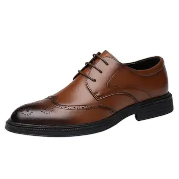 UOPYNE Dress Oxford Shoes For Men Elegant Men's Oxford Shoes Handcrafted Formal Dress Shoes for Business Anti-slip Low Top Non Slip Prom Dress Shoe(Brown,40EU)