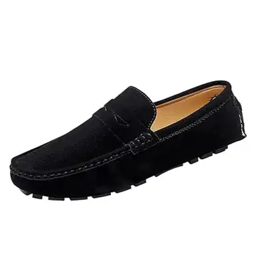 UYTTLHK Loafers for män – lätta slip-ons med halkfri sula, enkla, moderiktiga körskor, halksäkra och bekväma(Black,43UK)