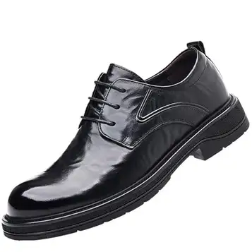 FYMLP Platform Leather Business Formal Shoes, Classic Italian Casual Dress Shoes, Elegant Men's Office Formal Lace-up Oxford Shoes(Black,40EU)