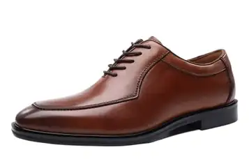 UOPYNE Men's Brown Dress Shoes Dress Shoes For Men Lace Up Pointed Toe Burnished PU Leather Apron Toe Oxford Shoes Low Top Rubber Sole Resistant Non Slip Prom(Brown,44.5 EU)