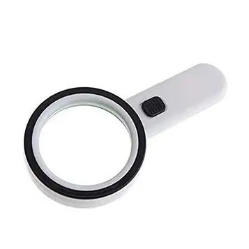 PBDEW Magnifier Large Double-Layer Optical Glass Lens Protect Vision Without Hurting Eyes Led with Uv Counterfeit Reading Magnifying Glass Antique Appreciation Magnification Tool Microscope