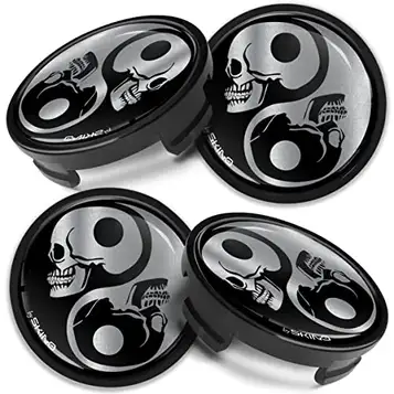 Biomar Labs Skull Yin Yang kompatibel med Ford Navkapslar 6M211003 Silver Navkapslar CFZ 16