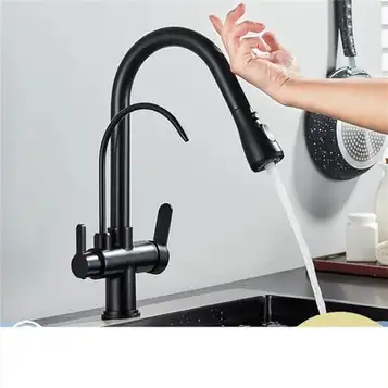 BZBZB Kitchen Faucet,Touch Sensor Filter Water Kitchen Faucet 2 in 1 Black Extinguisher Dual Modes Sprayer Sink Faucets for Kitchen Water Mixer Tap Brushed Nickel