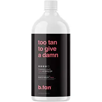 B.TAN Spray Tan Solution Too Tan To Ge A Damn Pro Spray Mist Snabb, vansinnigt mörk Sunless Airbrush Tanning Solution Använd med Spray Tan Machine, Spray Tan Tents, 33,8 fl oz