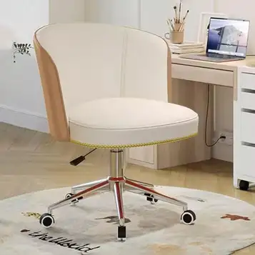 KFHJSNN Modern Mid Back Office-stol, Vanity Chair för Makeup Room, Vardagsrum, Game Chair Study Chair, Justerbar Vridbar Skrivbordsstol med Hjul och Armstöd/K Grå/Storlek För att sträva efter lycka